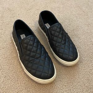 Steven Madden black slip ons